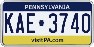 PA license plate KAE3740