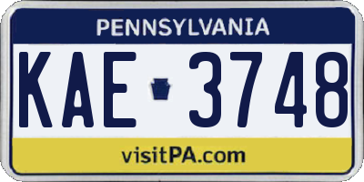 PA license plate KAE3748