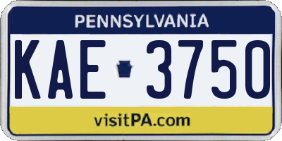 PA license plate KAE3750
