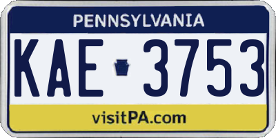 PA license plate KAE3753