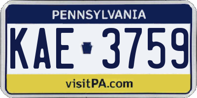PA license plate KAE3759
