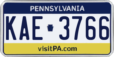 PA license plate KAE3766