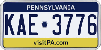 PA license plate KAE3776