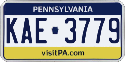 PA license plate KAE3779