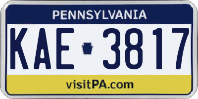 PA license plate KAE3817