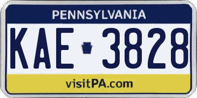 PA license plate KAE3828
