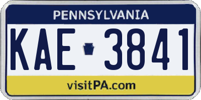 PA license plate KAE3841