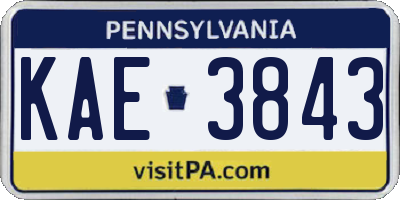 PA license plate KAE3843