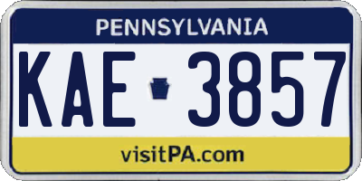 PA license plate KAE3857