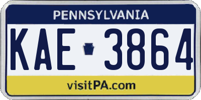 PA license plate KAE3864