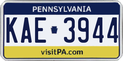 PA license plate KAE3944