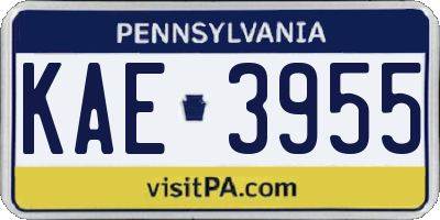 PA license plate KAE3955