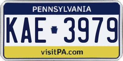 PA license plate KAE3979