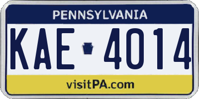 PA license plate KAE4014
