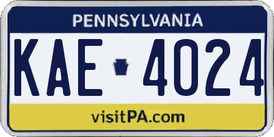 PA license plate KAE4024
