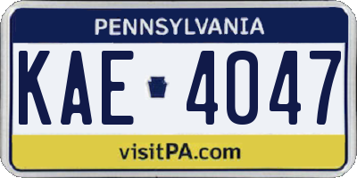 PA license plate KAE4047