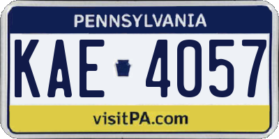 PA license plate KAE4057