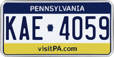 PA license plate KAE4059