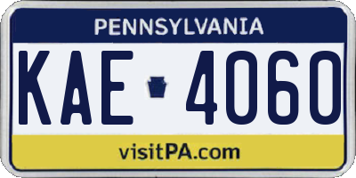 PA license plate KAE4060