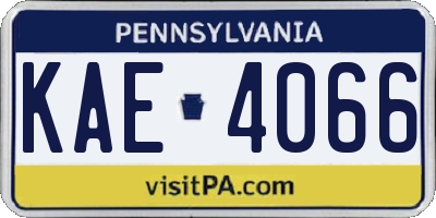 PA license plate KAE4066