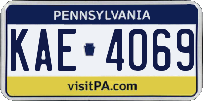 PA license plate KAE4069