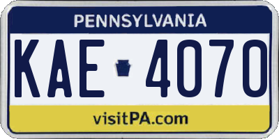 PA license plate KAE4070