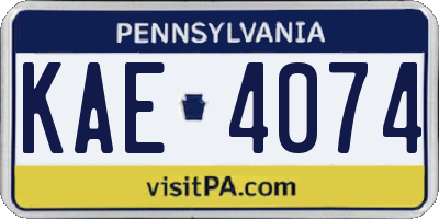 PA license plate KAE4074