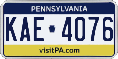 PA license plate KAE4076