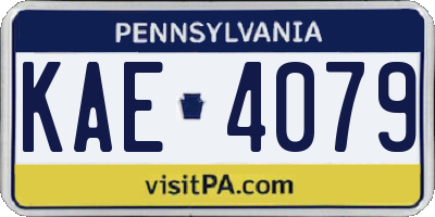 PA license plate KAE4079