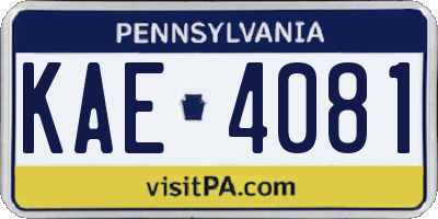 PA license plate KAE4081