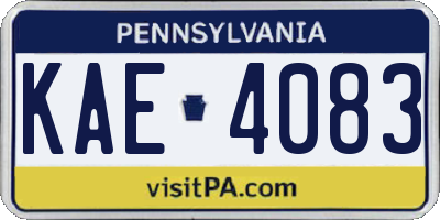 PA license plate KAE4083