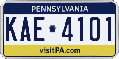 PA license plate KAE4101