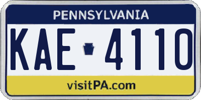 PA license plate KAE4110
