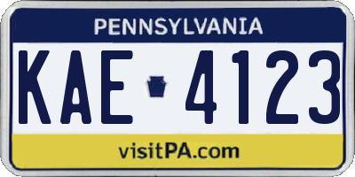 PA license plate KAE4123