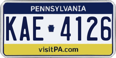PA license plate KAE4126