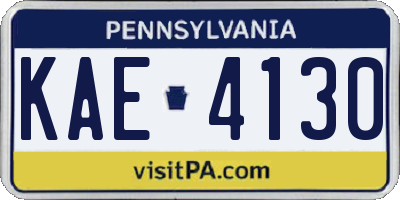 PA license plate KAE4130