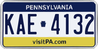 PA license plate KAE4132