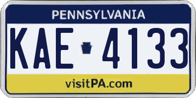 PA license plate KAE4133
