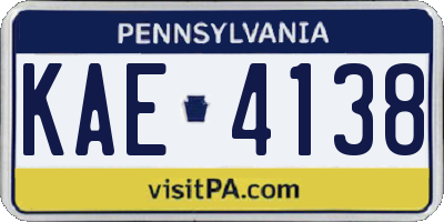 PA license plate KAE4138