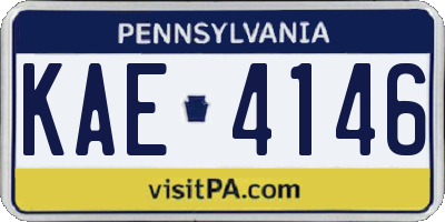 PA license plate KAE4146