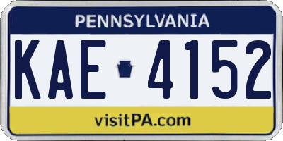 PA license plate KAE4152