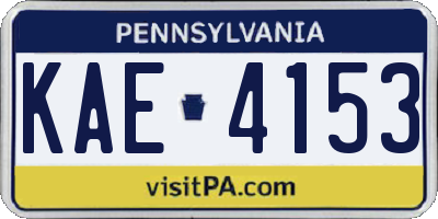 PA license plate KAE4153