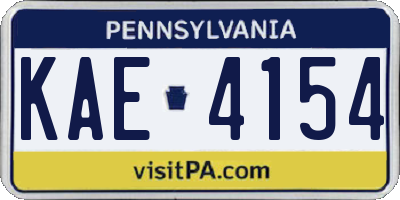 PA license plate KAE4154