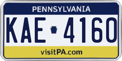 PA license plate KAE4160