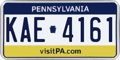 PA license plate KAE4161