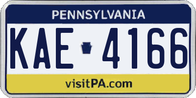 PA license plate KAE4166