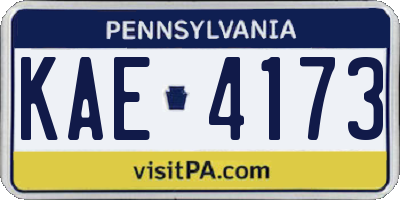 PA license plate KAE4173