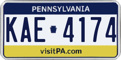 PA license plate KAE4174