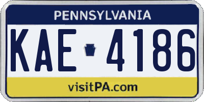 PA license plate KAE4186