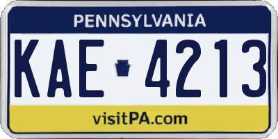 PA license plate KAE4213